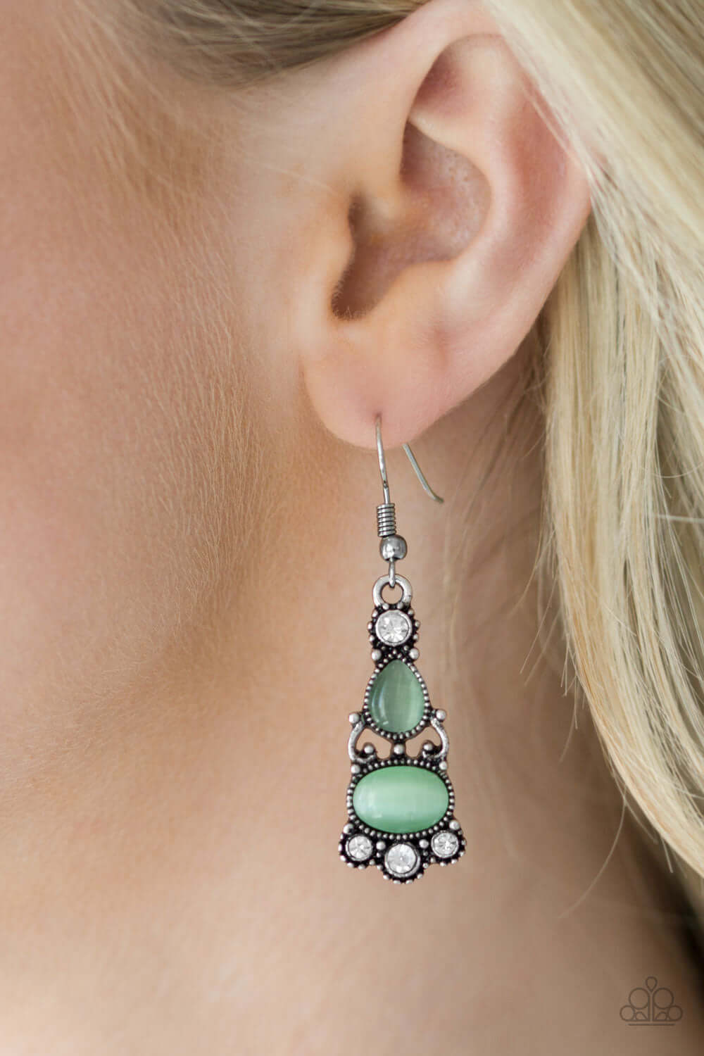 Paparazzi Accessories ✽ Push Your LUXE - Green Earrings✽Flat Rate Ship $4.50✽ - Image #2