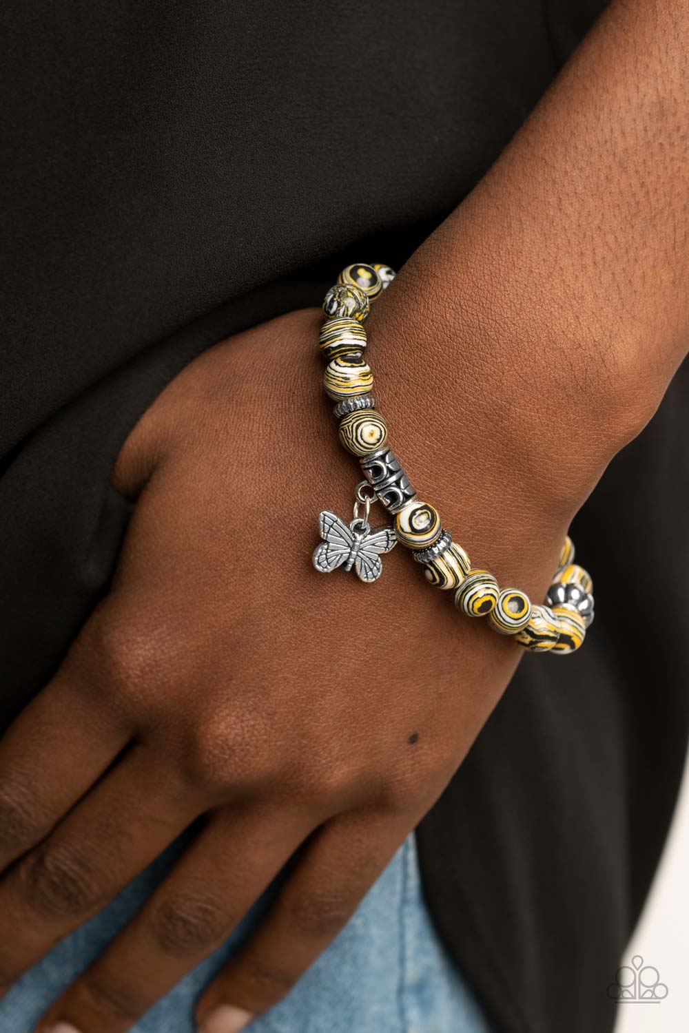 Paparazzi Accessories ✽Butterfly Wishes - Yellow Bracelet✽Flat Rate Ship $4.50✽