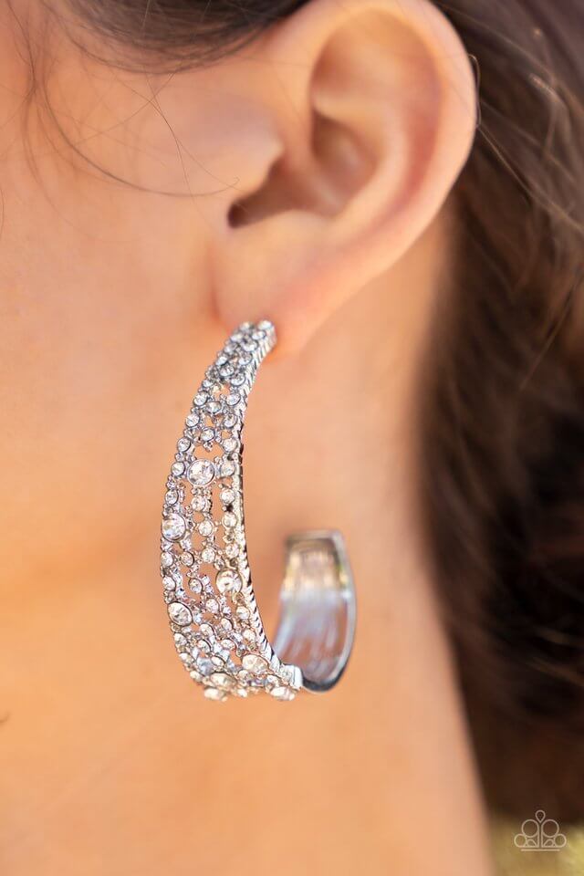 Paparazzi Accessories ❋Cold as Ice - White Earrings❋ Flat Rate Ship $4.50❋ - Image #2