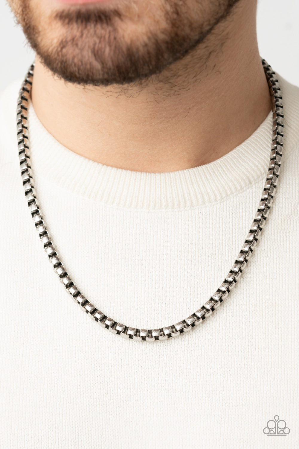 Paparazzi Accessories ❋Combat Zone - Silver Mens Necklace❋ Flat Rate Ship $4.50❋
