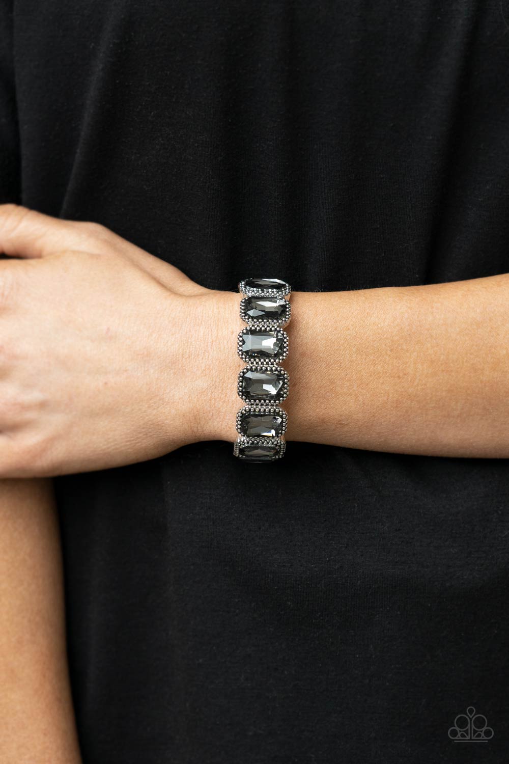Paparazzi Accessories ✽ Studded Smolder - Silver Bracelet✽ Flat Rate Ship $4.50?