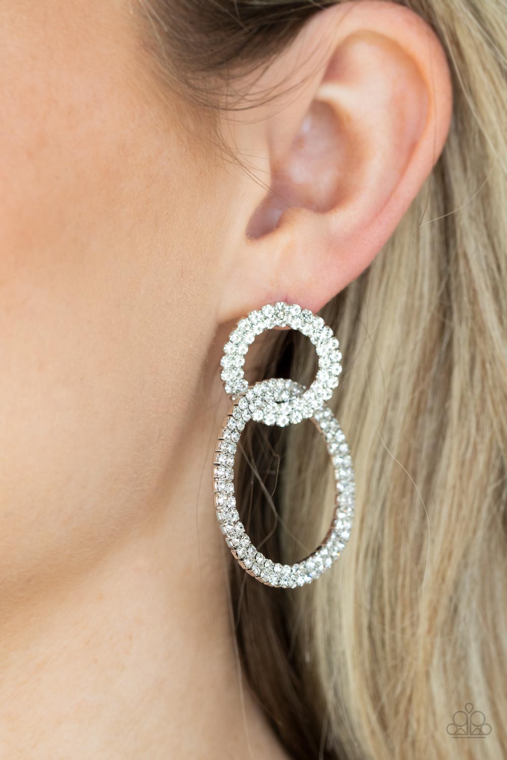 Paparazzi Accessories ❋Intensely Icy - White Post Earrings❋ Flat Rate Ship $4.50❋