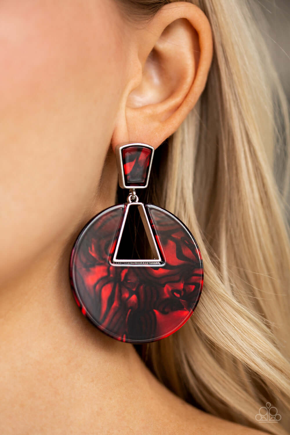 Paparazzi Accessories ✽ Let HEIR Rip! - Red Post Earrings✽Flat Rate Ship $4.50✽ - Image #2