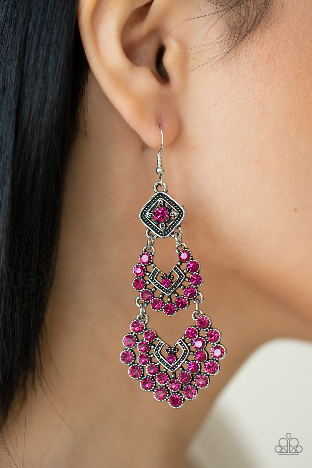 Paparazzi Accessories ❋All For The GLAM - Pink Earrings❋ Flat Rate Ship $4.50❋