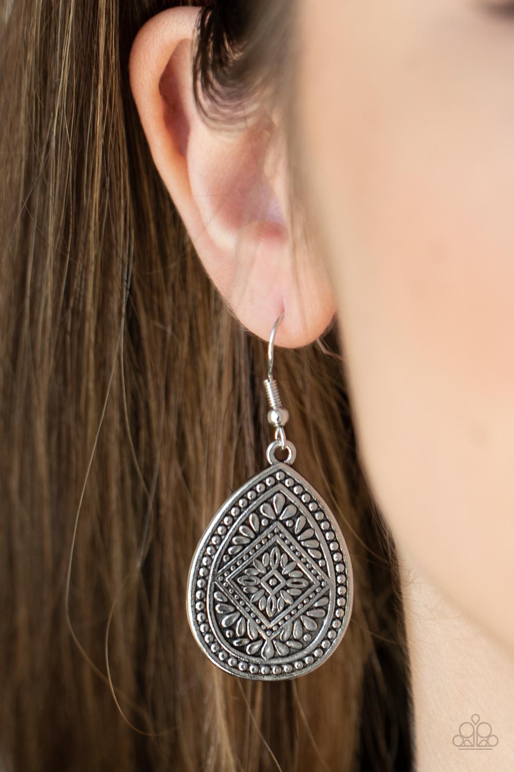 Paparazzi Accessories ❋Mayan Mecca - Silver Earrings❋ Flat Rate Ship $4.50❋