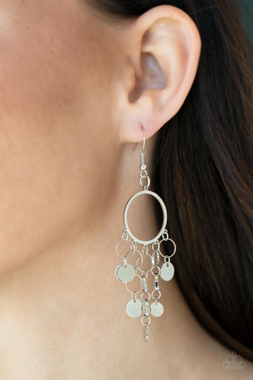 Paparazzi Accessories ❋Cyber Chime - Silver Earrings❋ Flat Rate Ship $4.50❋