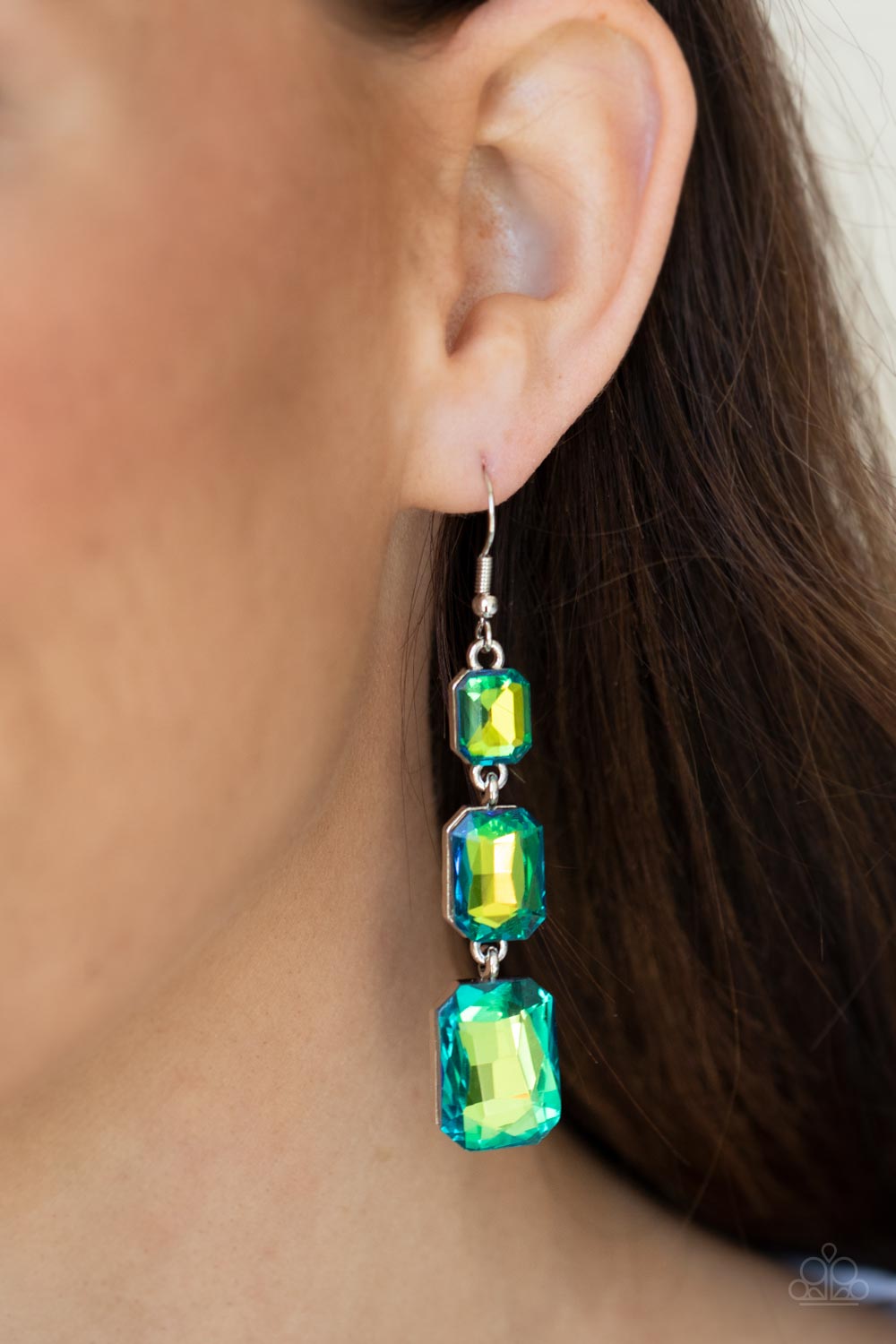 Paparazzi Accessories ❋Cosmic Red Carpet - Green Earrings❋ Flat Rate Ship $4.50❋