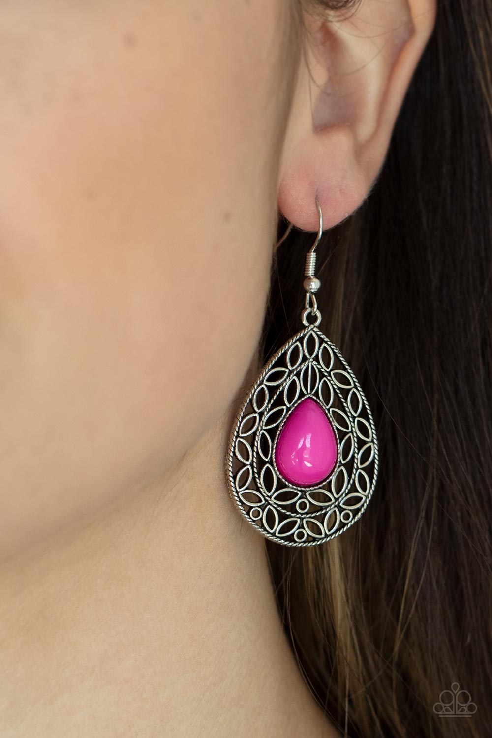 Paparazzi Accessories ❋Fanciful Droplets - Pink Earrings❋ Flat Rate Ship $4.50❋