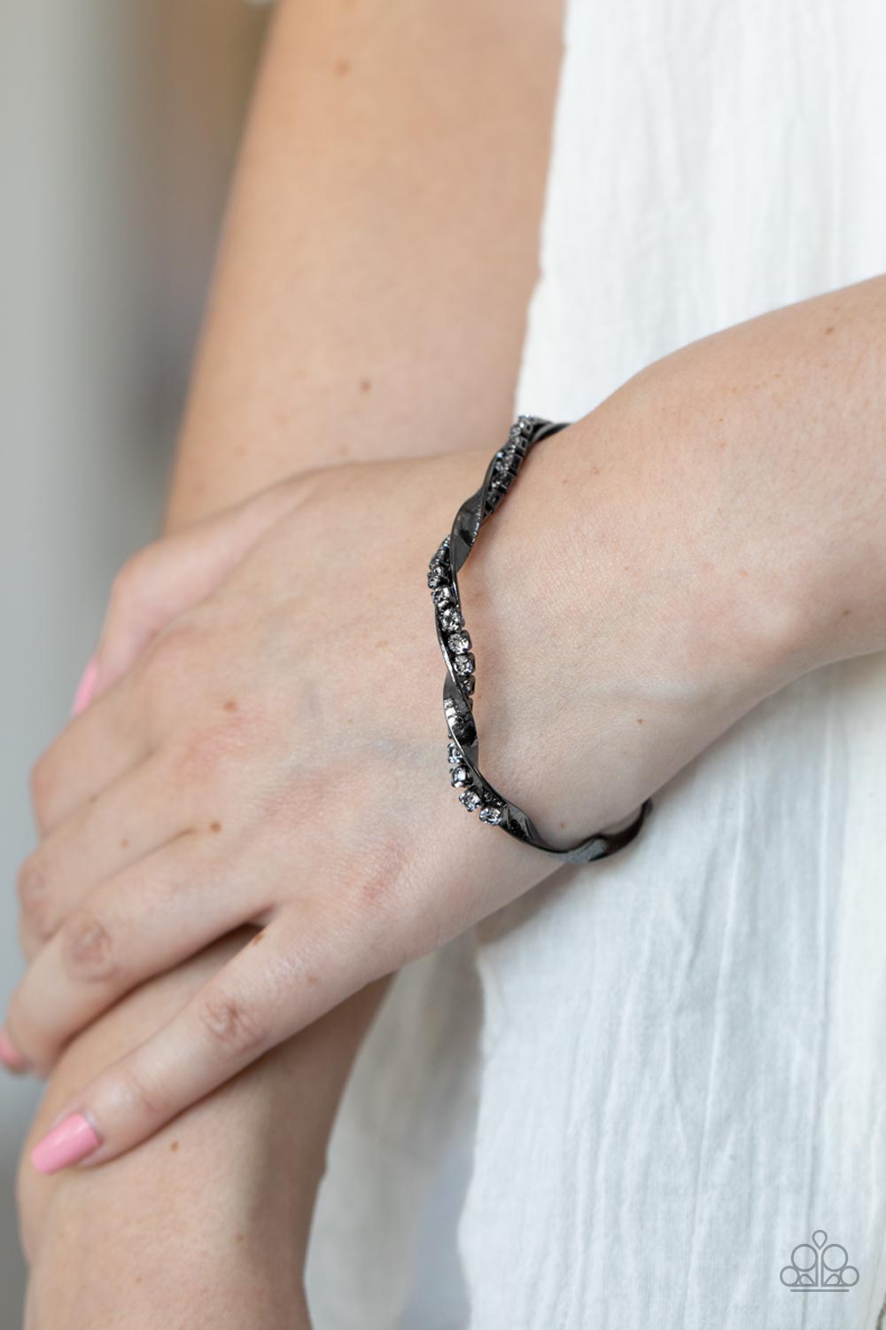 Paparazzi Accessories ❋Twisted Twinkle - Black Bracelet❋ Flat Rate Ship $4.50❋