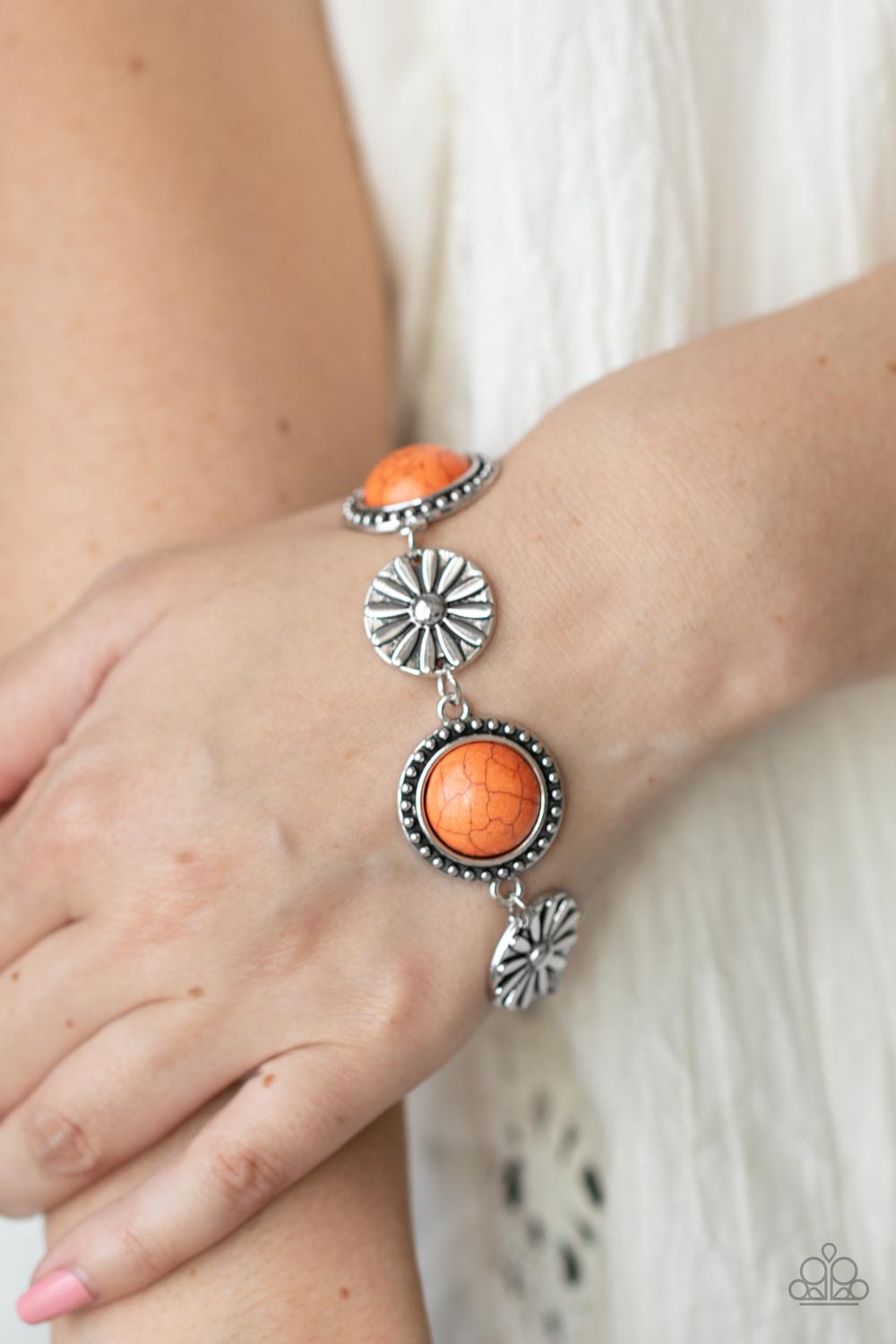 Paparazzi Accessories ❋Fredonia Flower Patch - Orange Bracelet❋ Flat Rate Ship $4.50❋