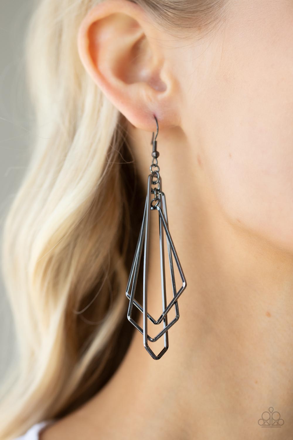 Paparazzi Accessories ❋Shape Shifting Shimmer - Black Earrings❋ Flat Rate Ship $4.50❋