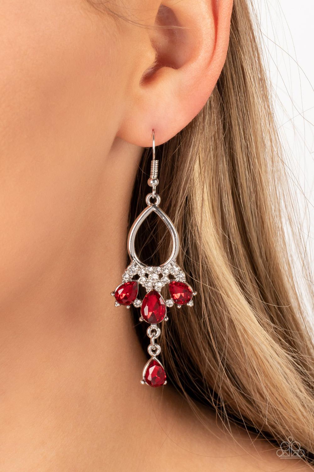 Paparazzi Accessories ❋Coming in Clutch - Red Earrings❋ Flat Rate Ship $4.50❋ - Image #2