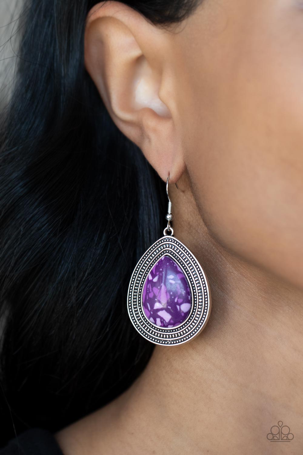 Paparazzi Accessories ❋Terrazzo Tundra - Purple Earrings❋ Flat Rate Ship $4.50❋