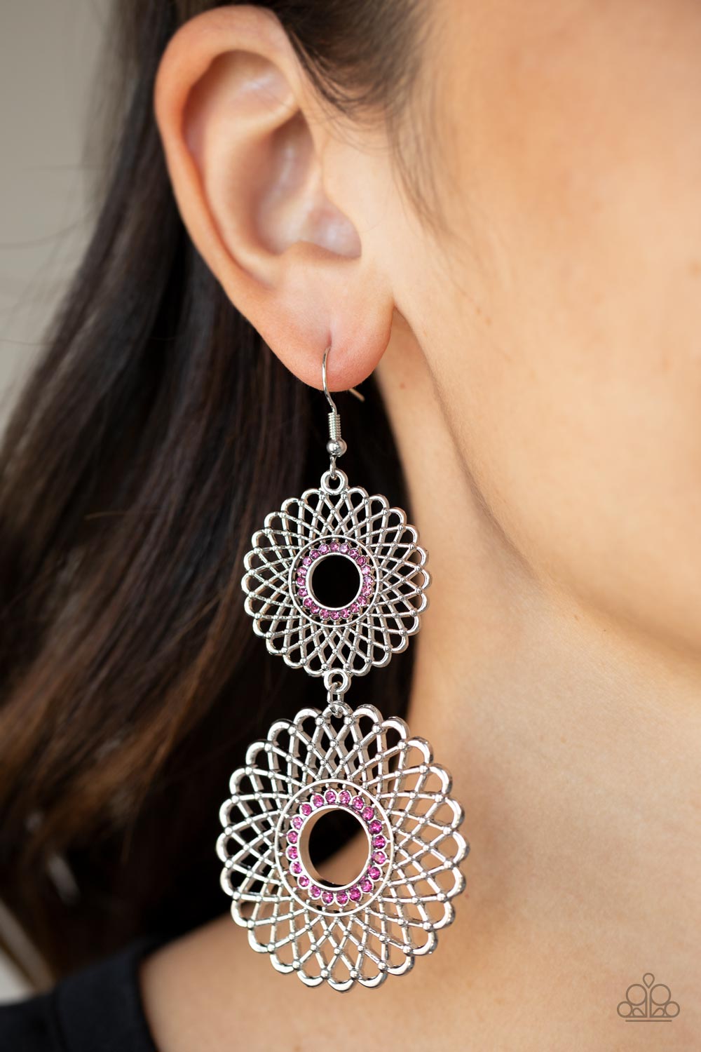 Paparazzi Accessories ❋Regal Roulette - Pink Earrings❋ Flat Rate Ship $4.50❋