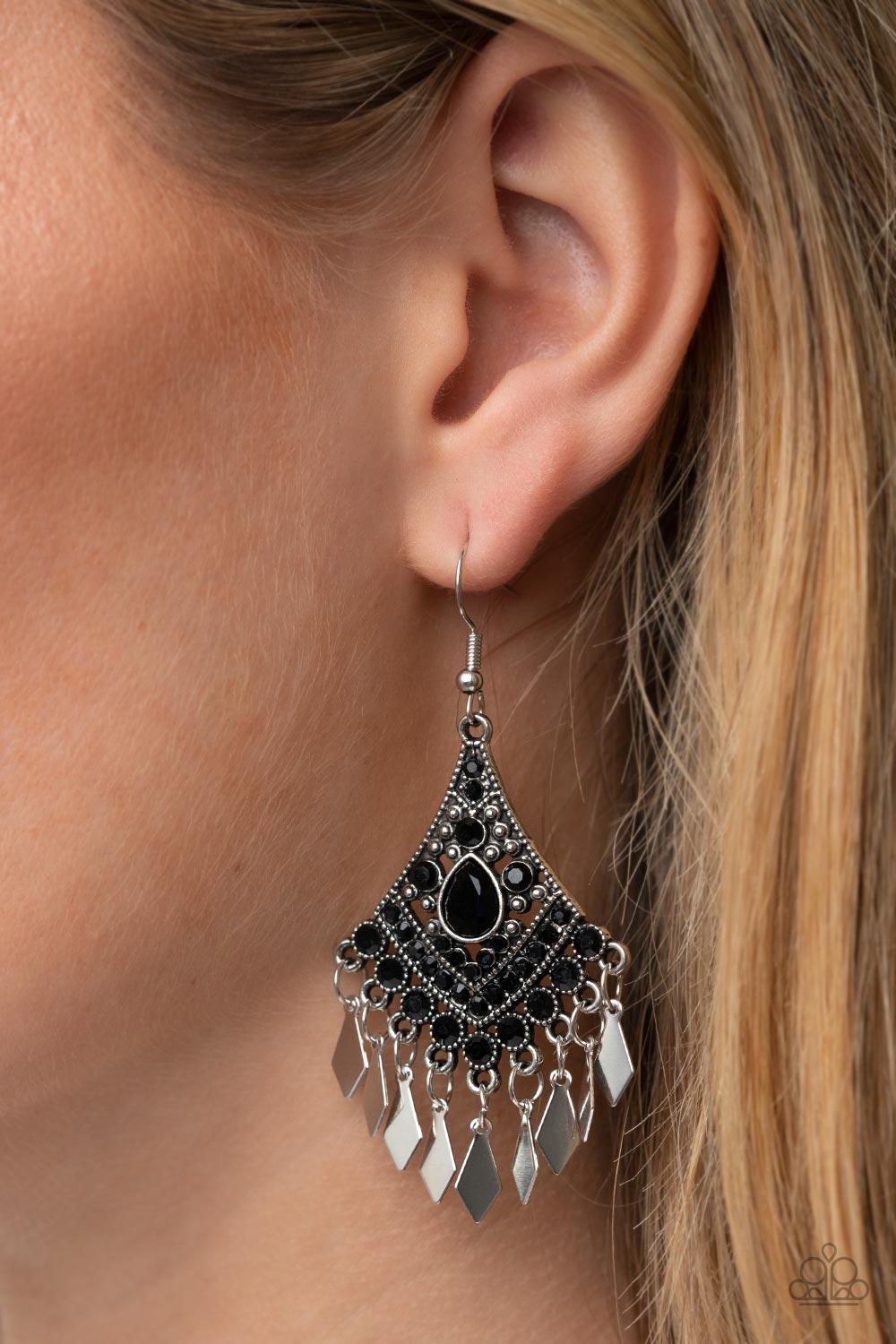 Paparazzi Accessories ❋Indie Iridescence - Black Earrings❋ Flat Rate Ship $4.50❋ - Image #2