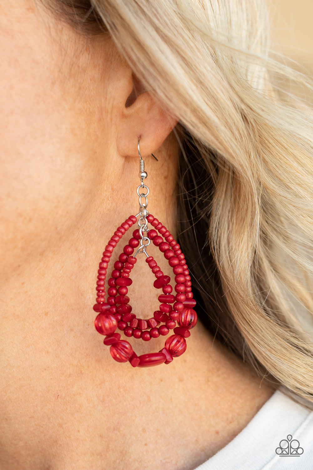 Paparazzi Accessories ❋Prana Party - Red Earrings❋ Flat Rate Ship $4.50❋