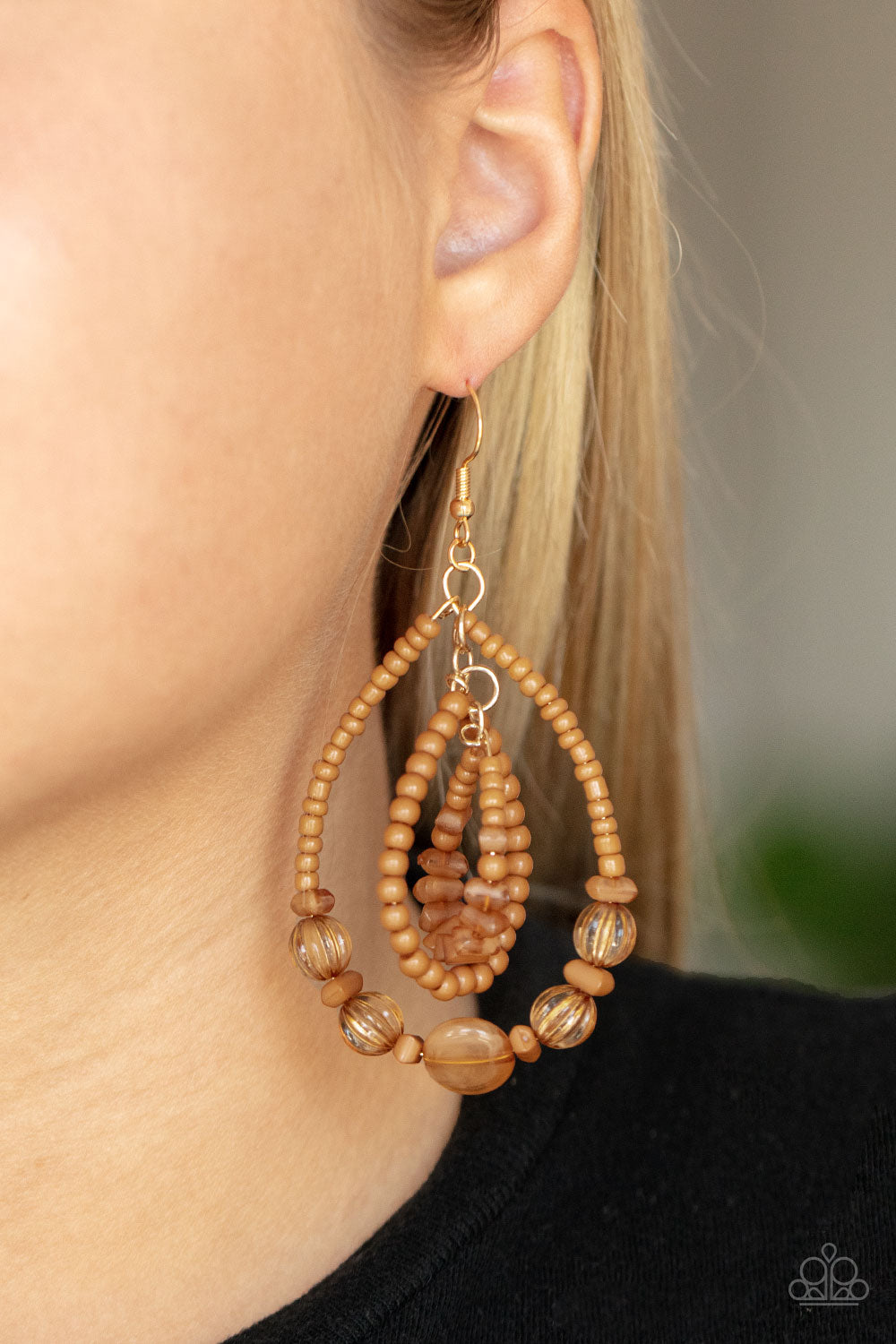 Paparazzi Accessories ❋Prana Party - Brown Earrings❋ Flat Rate Ship $4.50❋