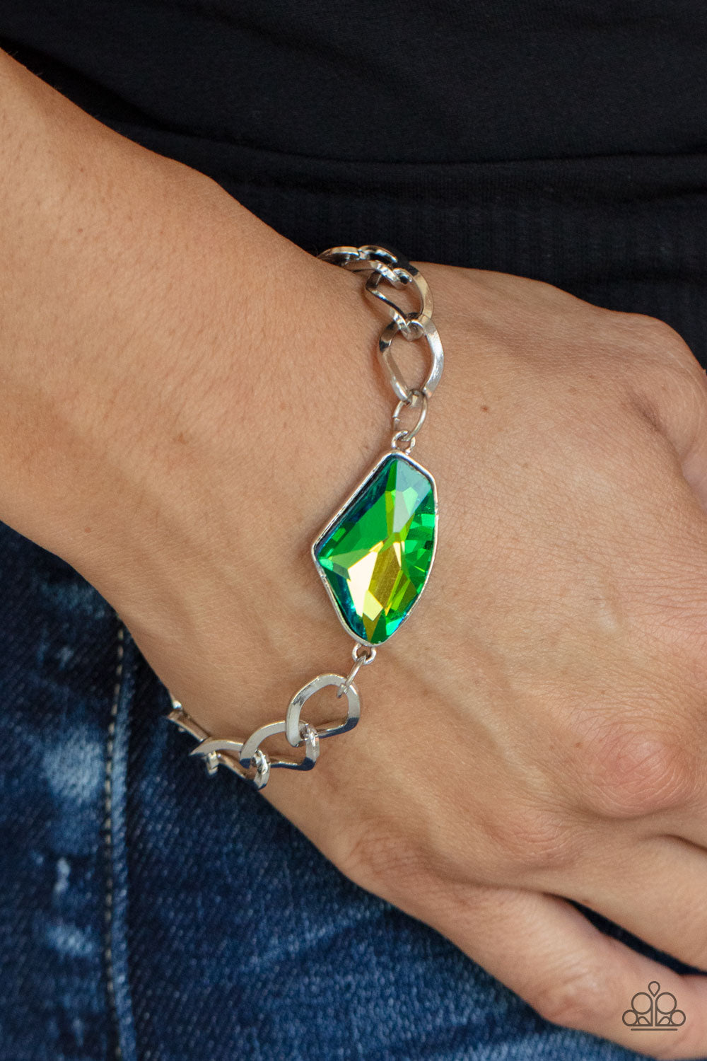 Paparazzi Accessories ❋Galactic Grunge - Green Bracelet❋ Flat Rate Ship $4.50❋