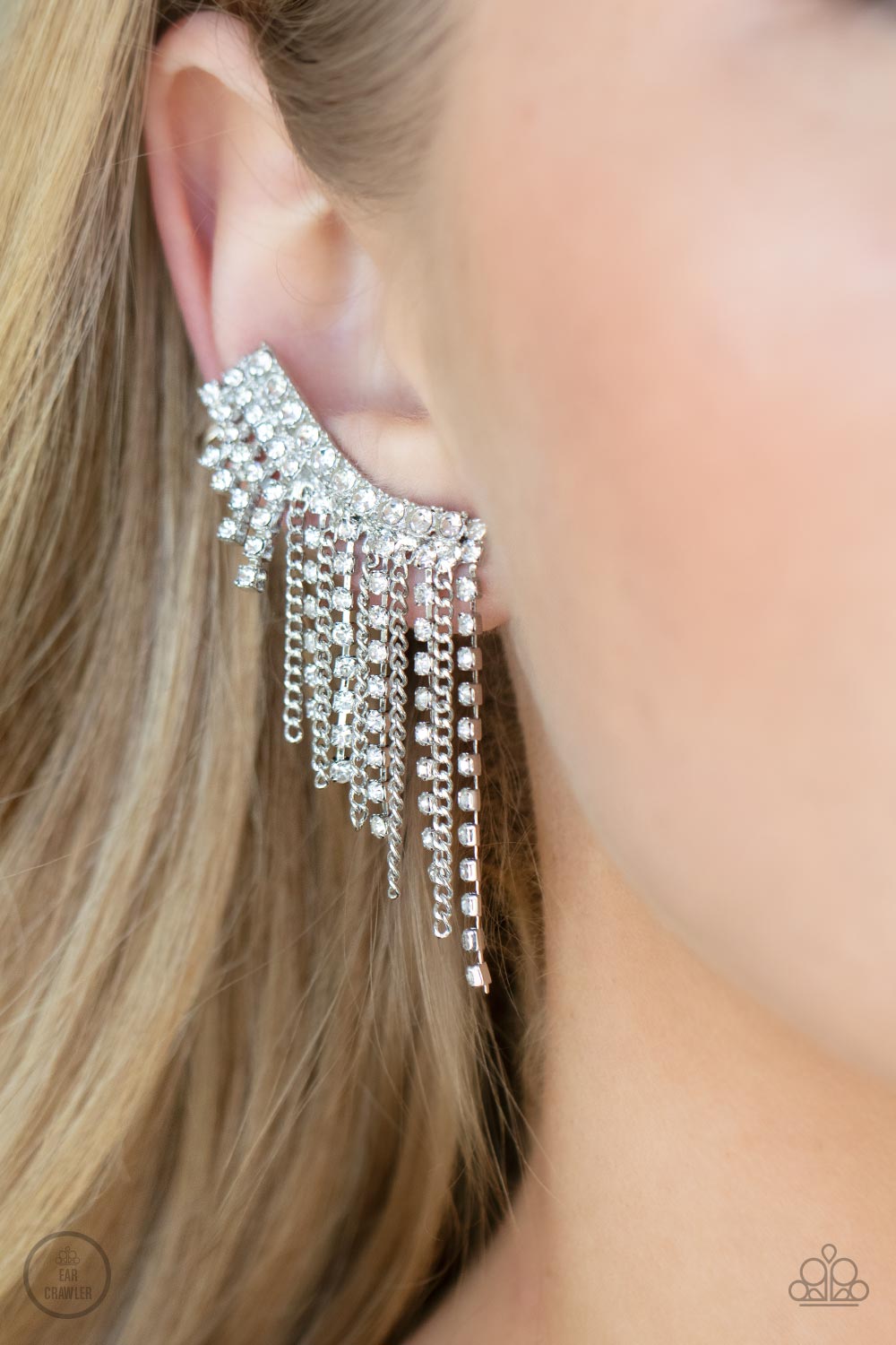 Paparazzi Accessories ❋Thunderstruck Sparkle - White Post Earrings❋ Flat Rate Ship $4.50❋