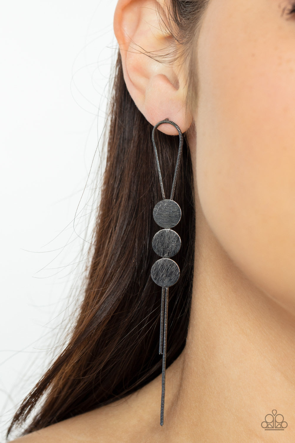 Paparazzi Accessories ❋Bolo Beam - Black Post Earrings❋ Flat Rate Ship $4.50❋