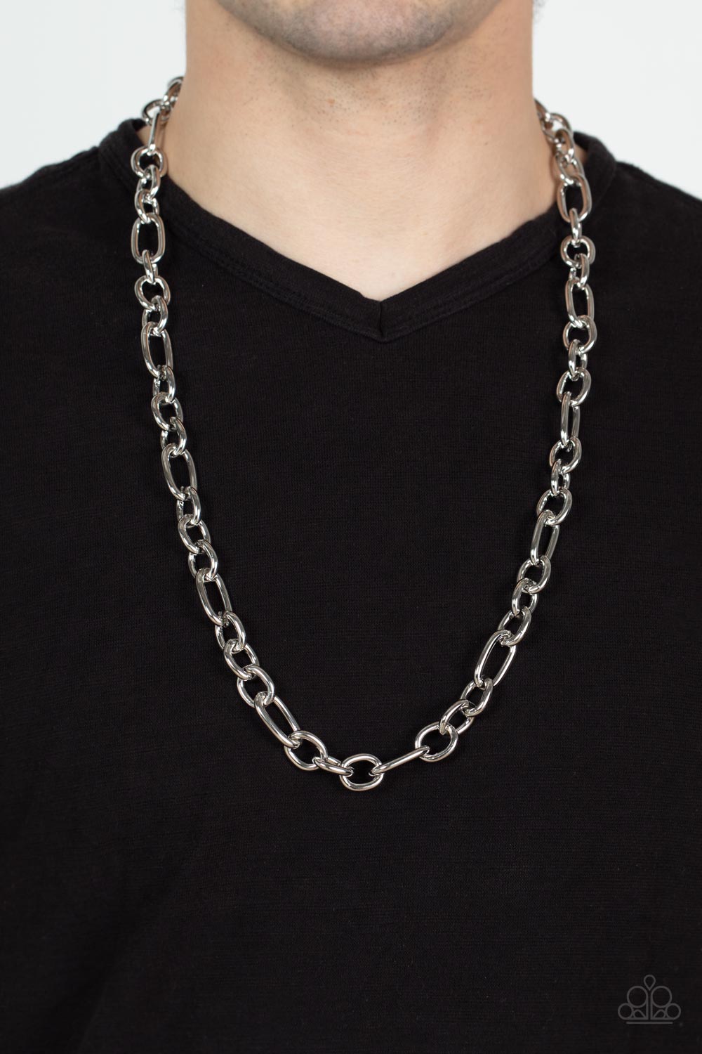 Paparazzi Accessories ❋Ringside Throne - Silver Mens Necklace❋ Flat Rate Ship $4.50❋