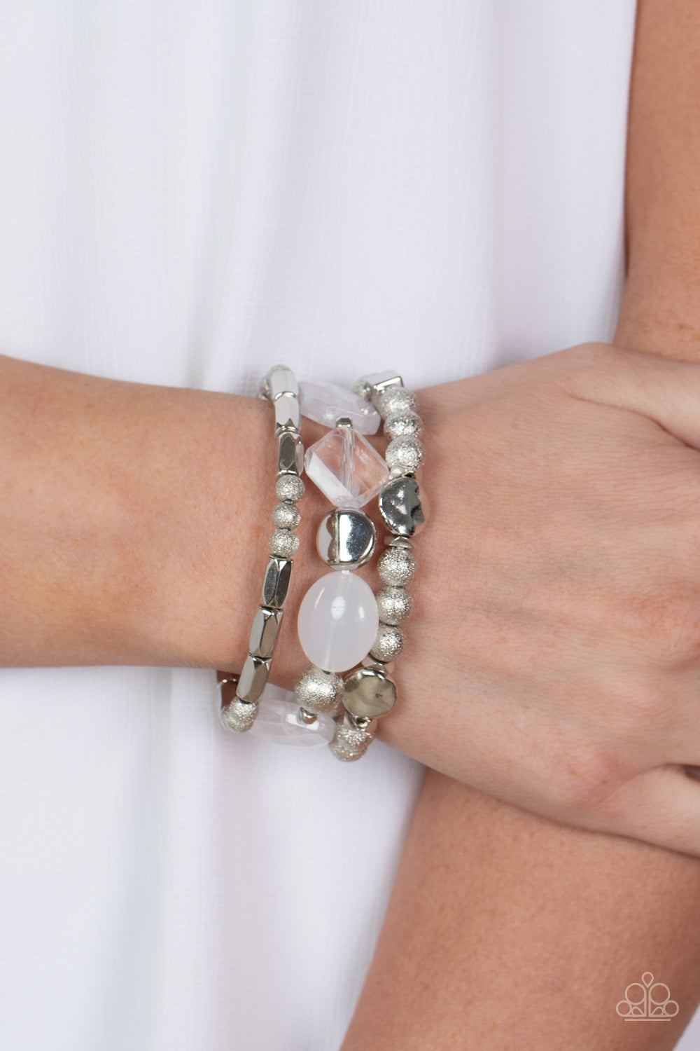 Paparazzi Accessories ❋Marina Magic- White Bracelet❋ Flat Rate Ship $4.50❋