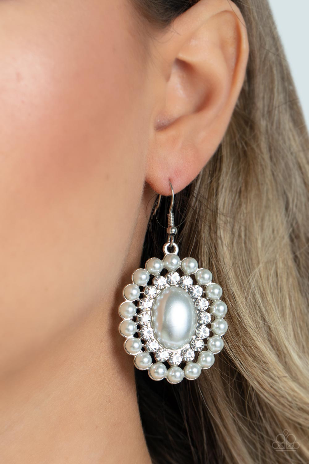 Paparazzi Accessories ❋Dolled Up Dazzle - White Earrings❋ Flat Rate Ship $4.50❋