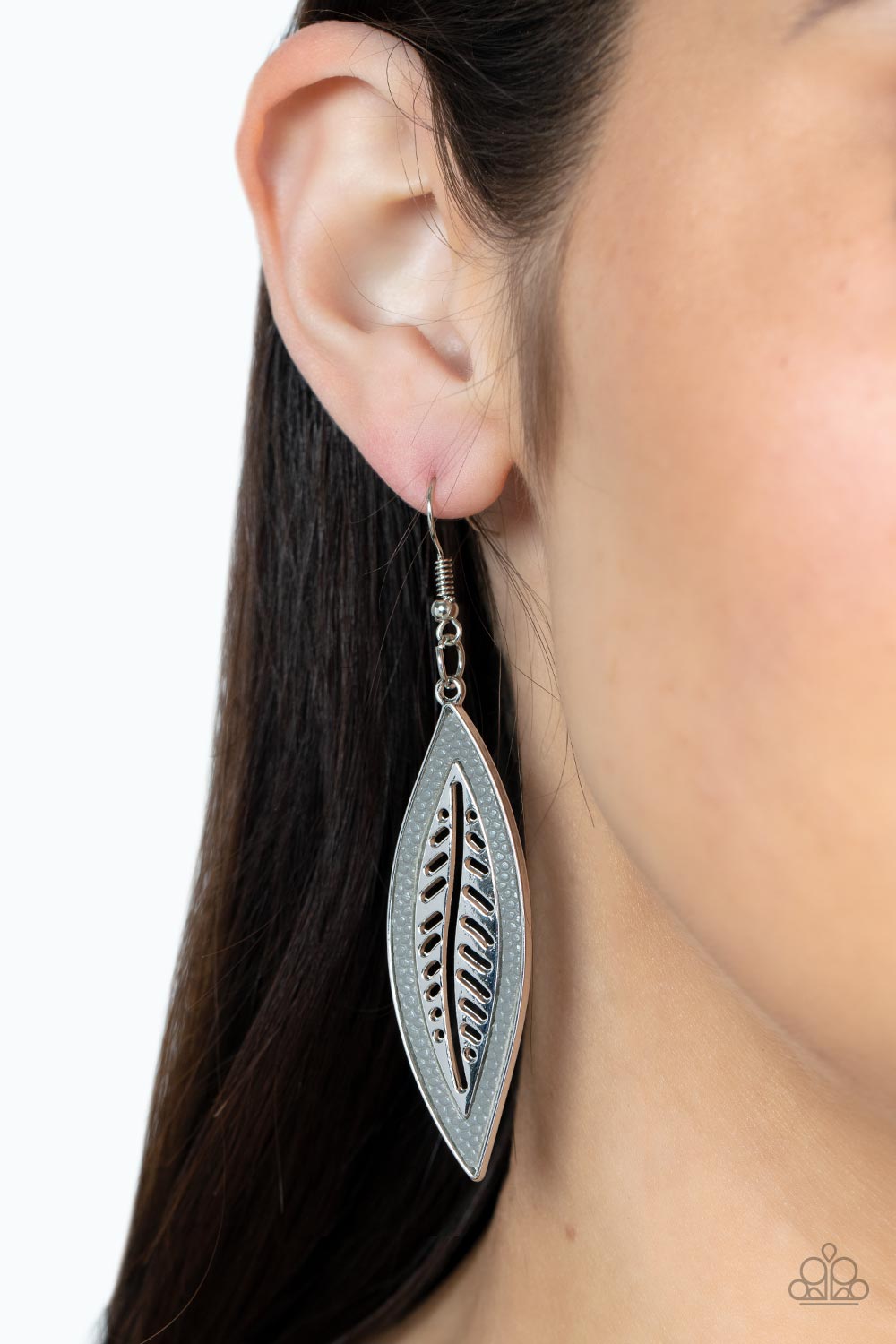 Paparazzi Accessories ❋Leather Lagoon - Silver Earrings❋ Flat Rate Ship $4.50❋