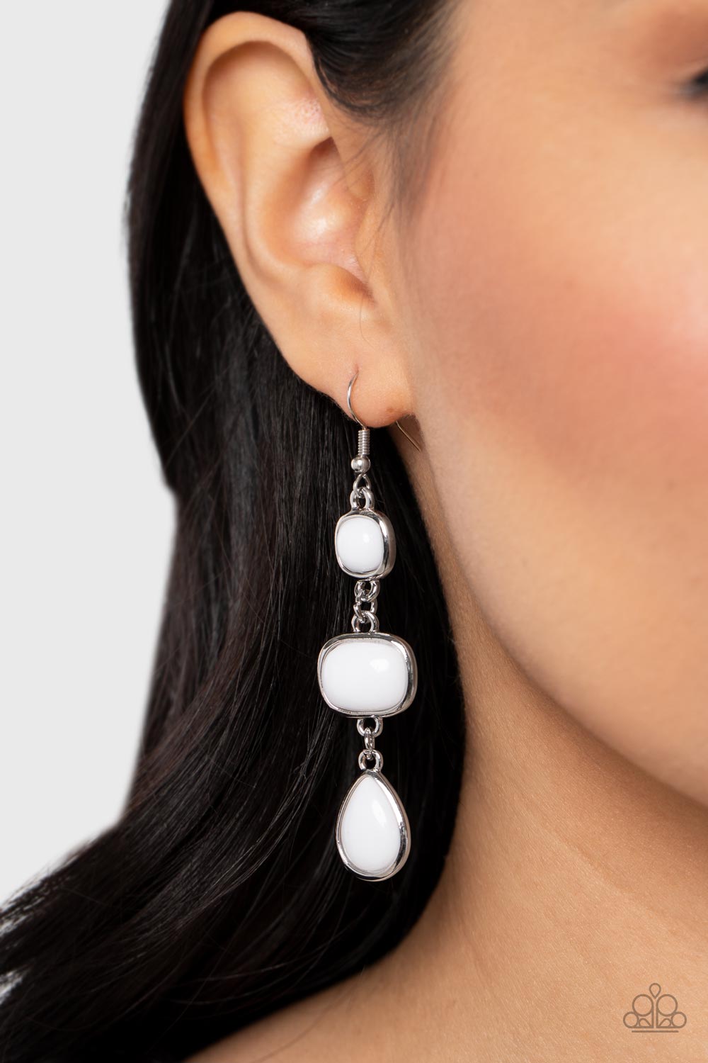 Paparazzi Accessories ❋Fashion Frolic - White Earrings❋ Flat Rate Ship $4.50❋