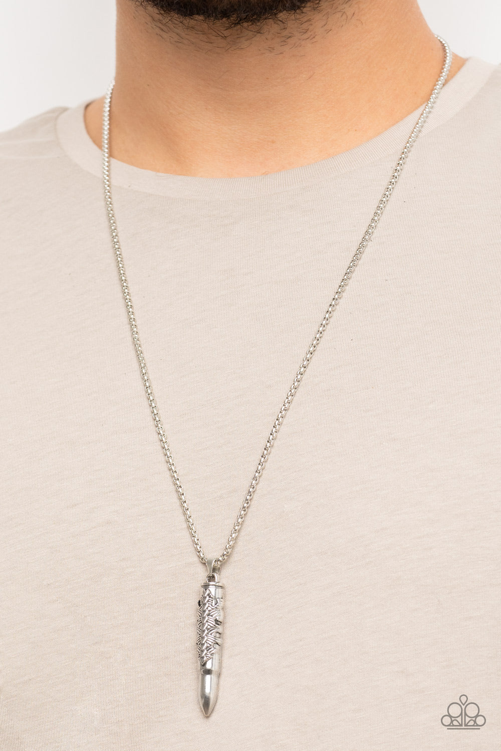 Paparazzi Accessories ❋Mysterious Marksman - Silver Mens Necklace❋ Flat Rate Ship $4.50❋