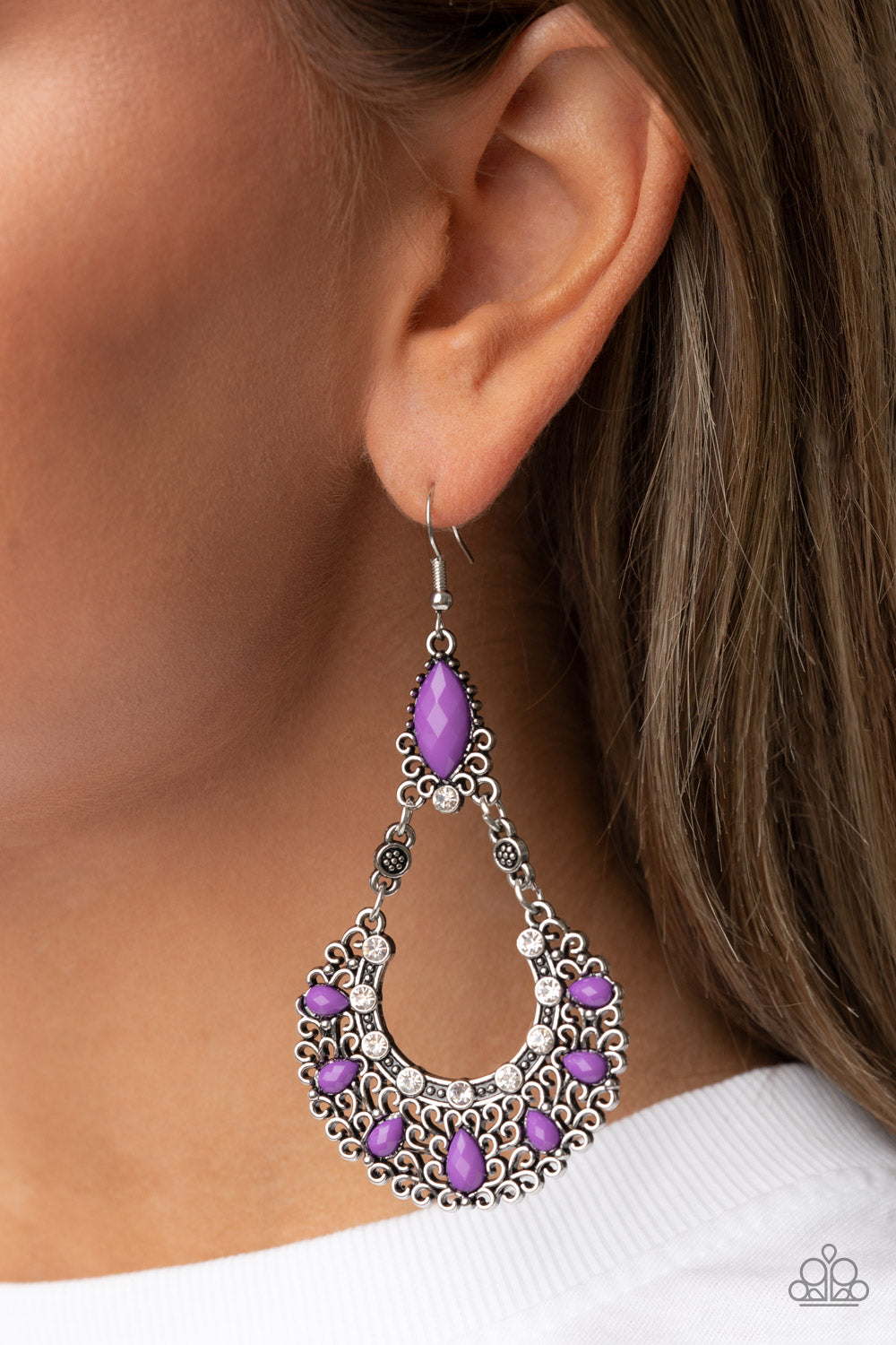 Paparazzi Accessories ❋Fluent in Florals - Purple Earrings❋ Flat Rate Ship $4.50❋
