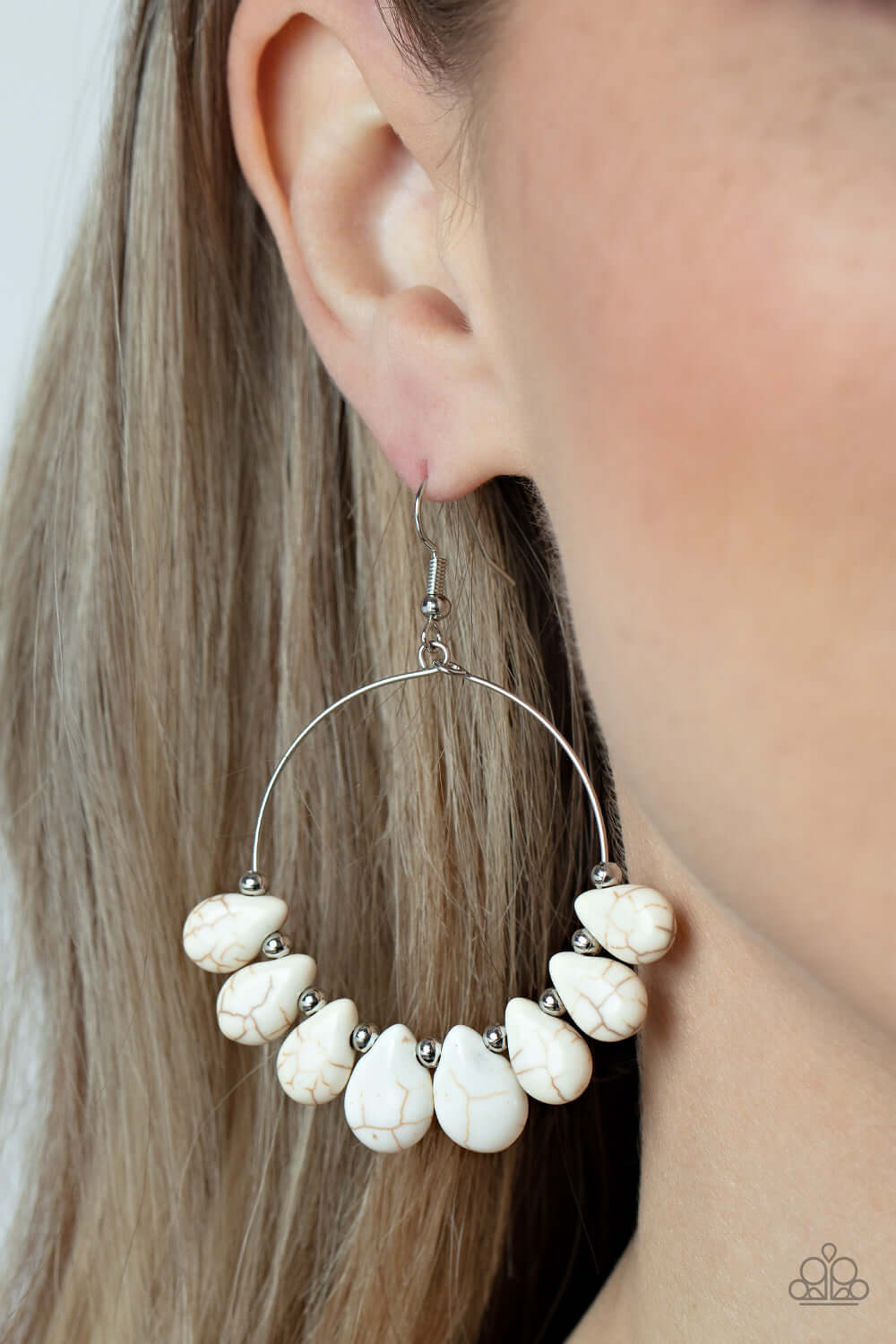 Paparazzi Accessories ❋Canyon Quarry - White Earrings❋ Flat Rate Ship $4.50❋ - Image #2
