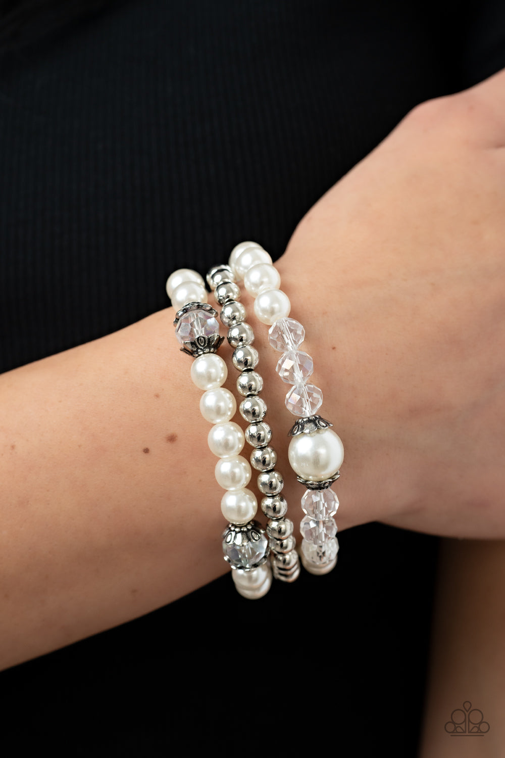 Paparazzi Accessories ❋Positively Polished - White Bracelet❋ Flat Rate Ship $4.50❋