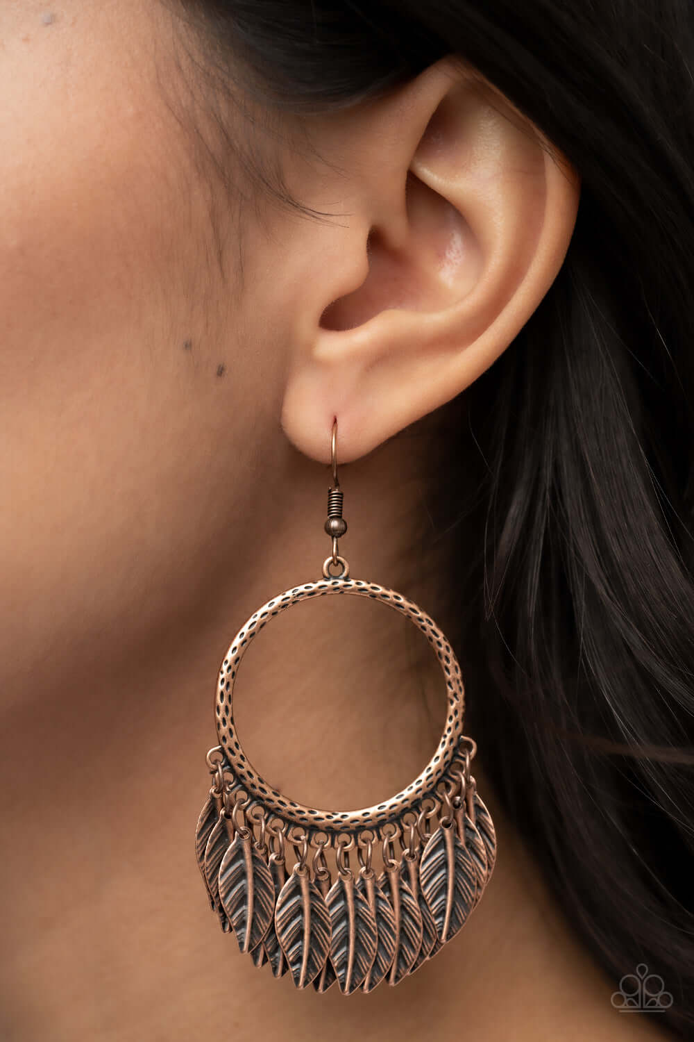 Paparazzi Accessories ❋FOWL Tempered - Copper Earrings❋ Flat Rate Ship $4.50❋ - Image #2