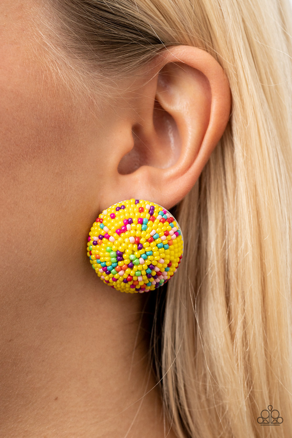 Paparazzi Accessories ❋Kaleidoscope Sky - Yellow Post Earrings❋ Flat Rate Ship $4.50❋
