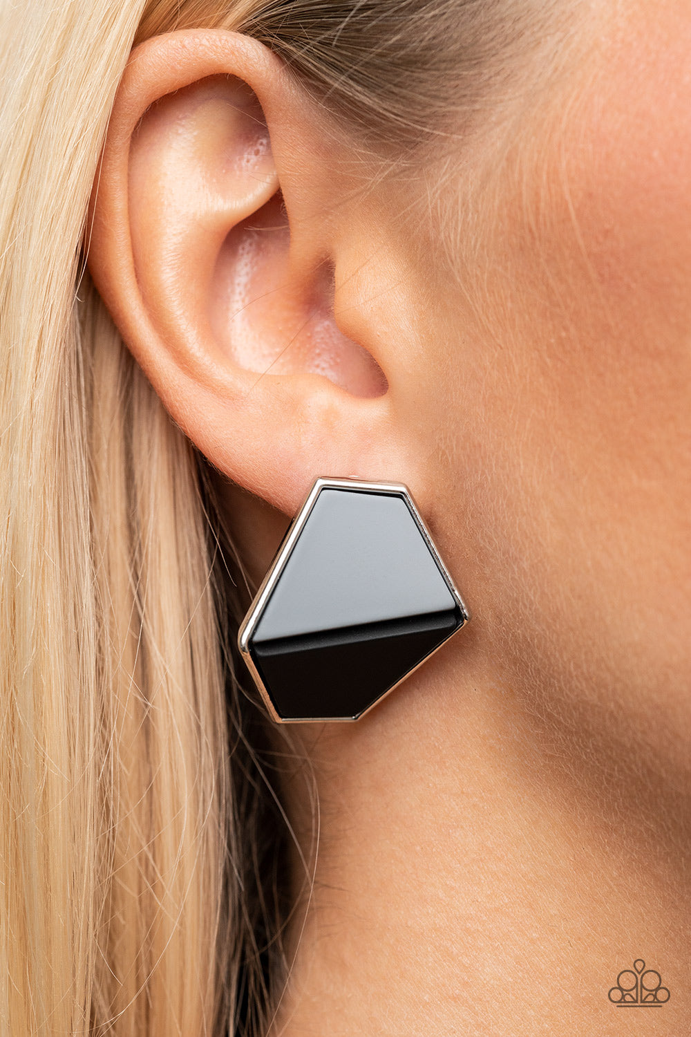 Paparazzi Accessories ❋Generically Geometric - Black Post Earrings❋ Flat Rate Ship $4.50❋
