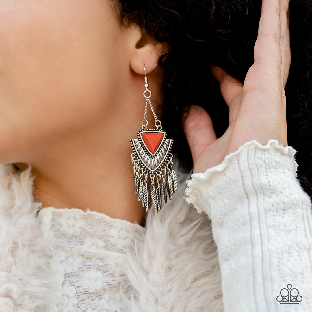 Paparazzi Accessories ❋Shady Oasis - Orange Earrings❋ Flat Rate Ship $4.50❋