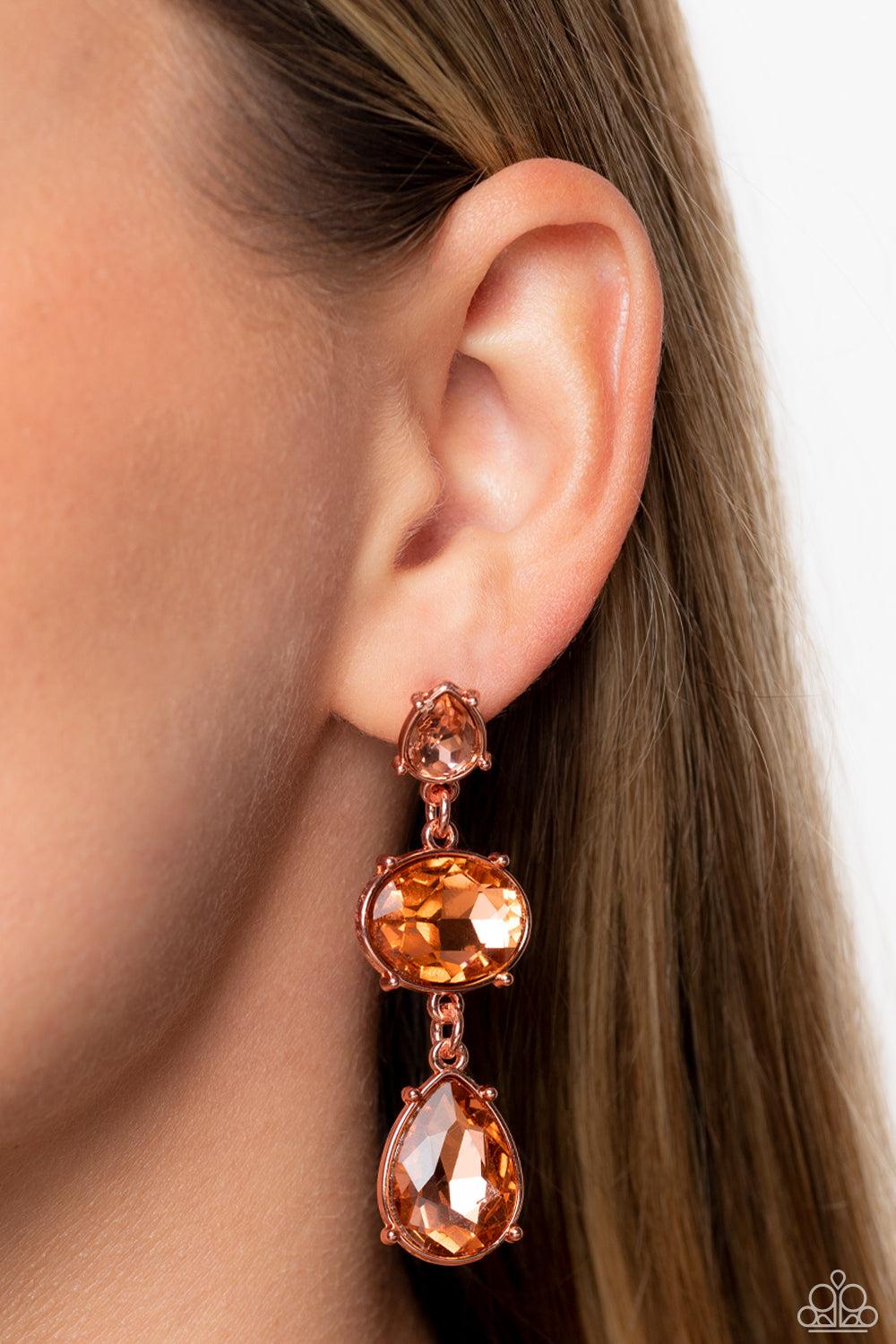 Paparazzi Accessories ❋Royal Appeal - Copper Post Earrings❋ Flat Rate Ship $4.50❋ - Image #2