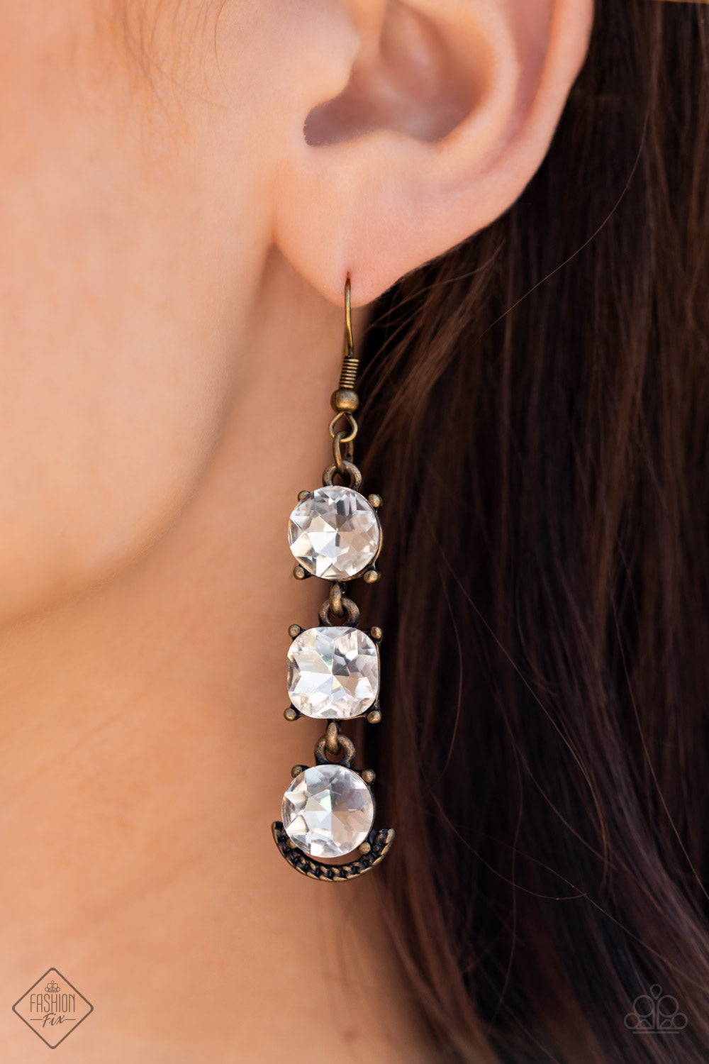 Paparazzi Accessories ❋Determined to Dazzle - Brass Earrings❋ Flat Rate Ship $4.50❋