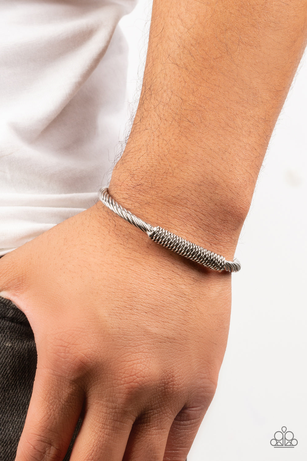 Paparazzi Accessories ❋CABLE-Minded - Silver Mens Bracelet❋ Flat Rate Ship $4.50❋