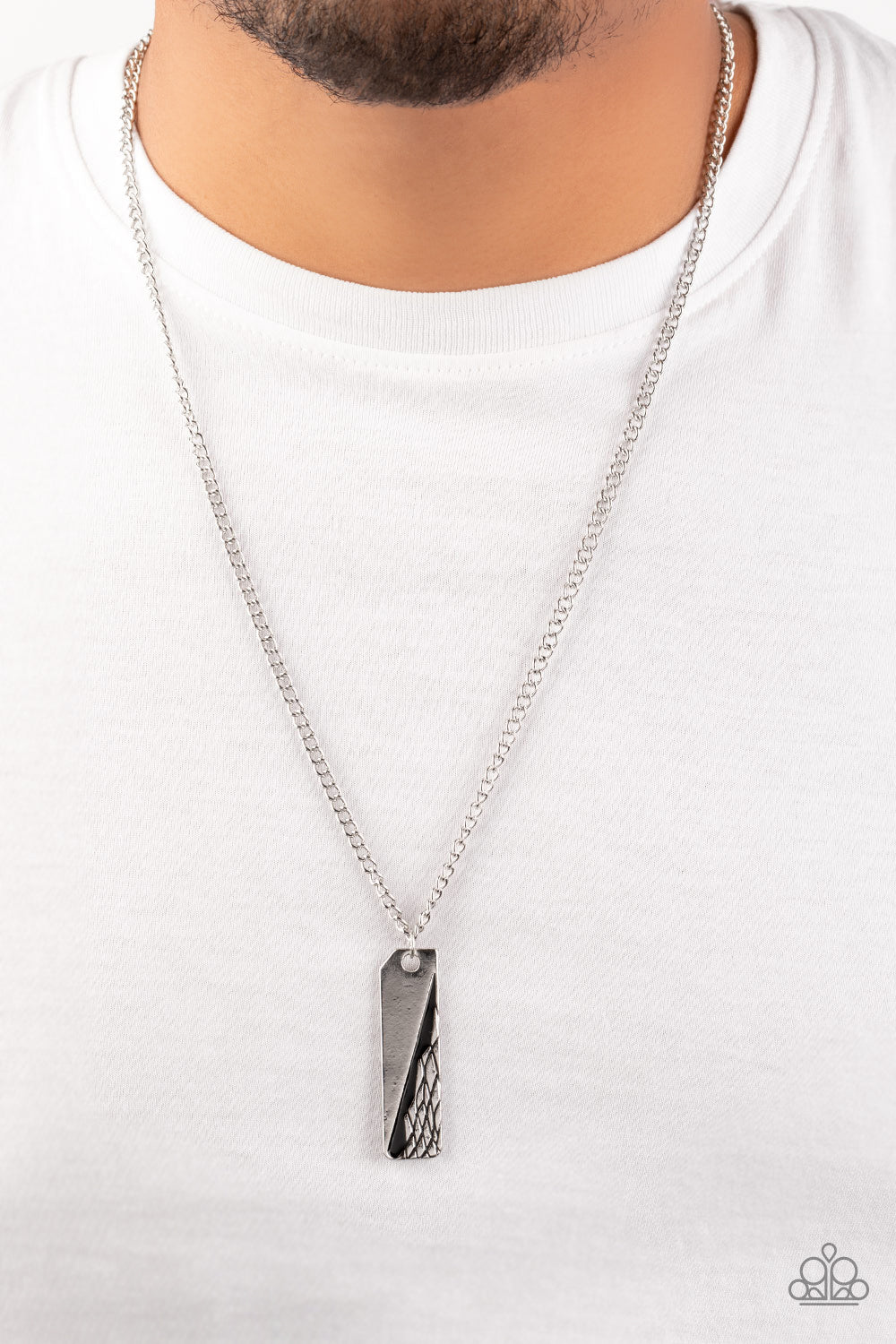 Paparazzi Accessories ❋Tag Along - Silver Mens Necklace❋ Flat Rate Ship $4.50❋