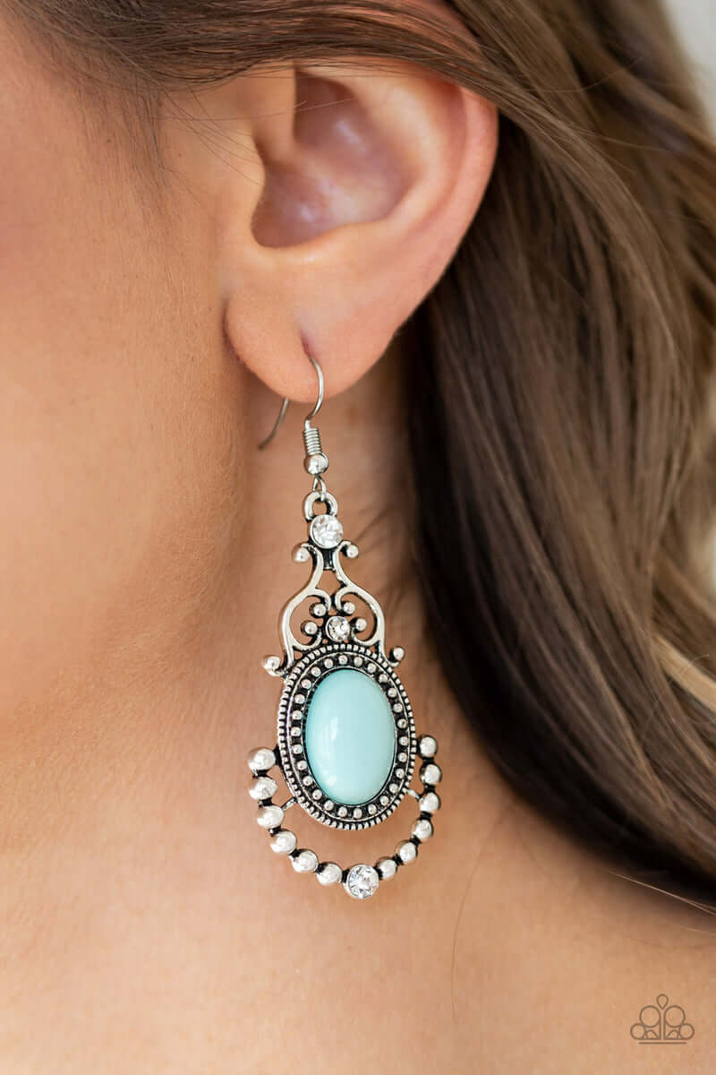 Paparazzi Accessories ❋CAMEO and Juliet - Blue Earrings❋ Flat Rate Ship $4.50❋ - Image #2