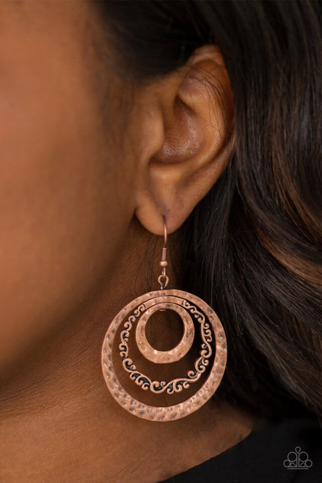 Paparazzi Accessories ❋Out Of Control Shimmer - Copper Earrings❋ Flat Rate Ship $4.50❋ - Image #2