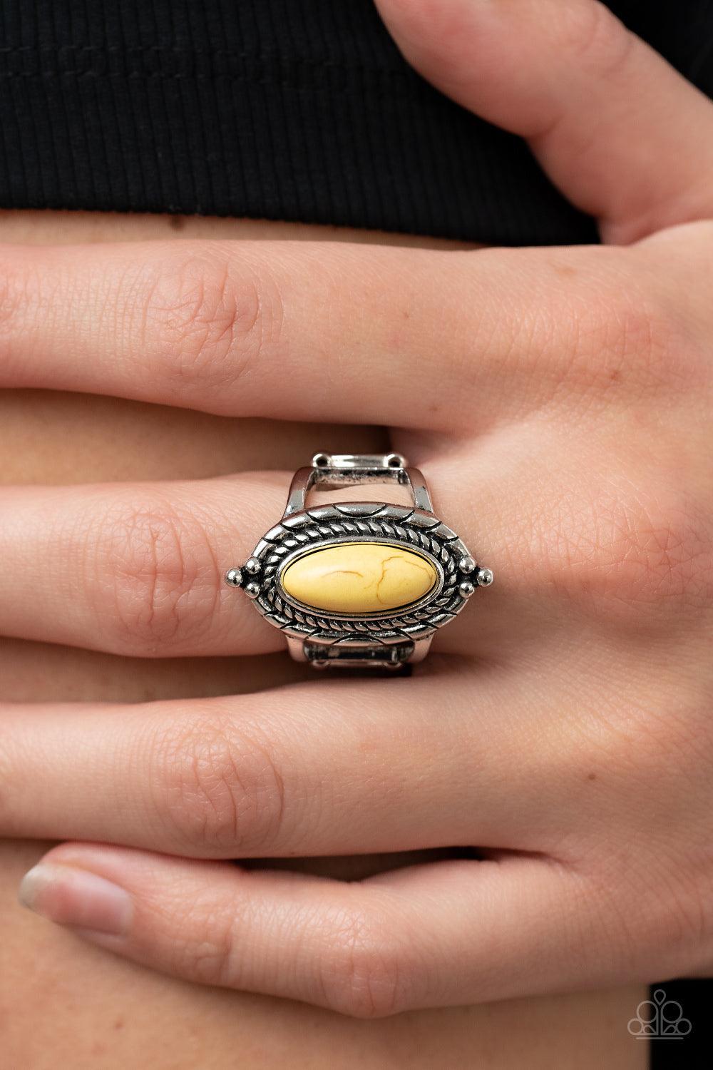 Paparazzi Accessories ❋Mojave Metro - Yellow Ring❋ Flat Rate Ship $4.50❋ - Image #2