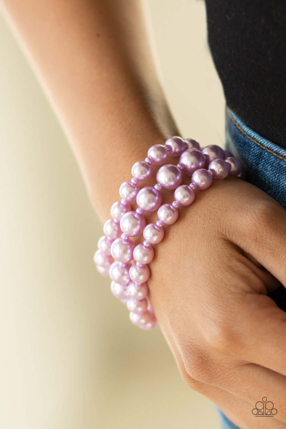 Paparazzi Accessories ✽ Total PEARL-fection - Purple Bracelet✽Flat Rate Ship $4.50✽ - Image #2