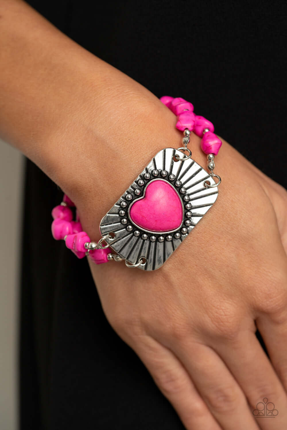 Paparazzi Accessories ✽ Sandstone Sweetheart - Pink Bracelet✽Flat Rate Ship $4.50✽ - Image #2