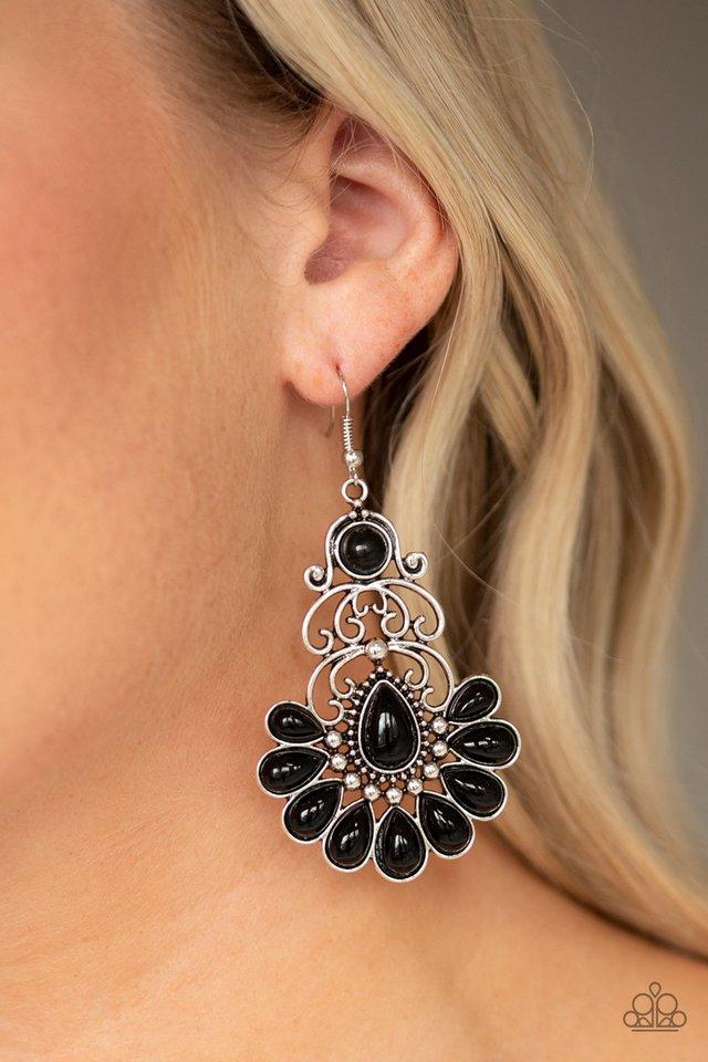 Paparazzi Accessories ✽Paradise Parlor - Black Earrings ✽ Flat Rate Ship $4.50 ✽ - Image #2