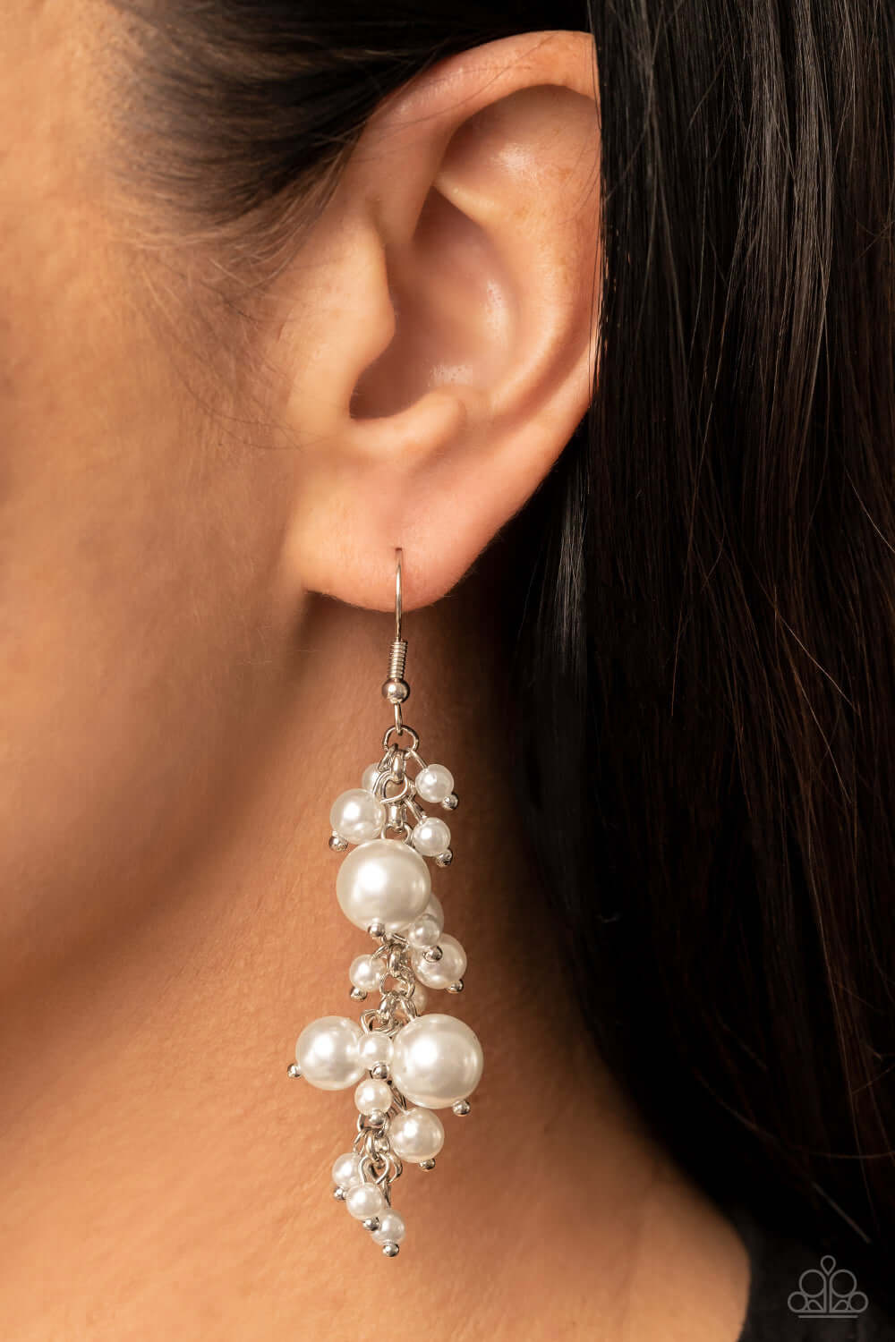 Paparazzi Accessories ❋The Rumors are True - White Earrings❋ Flat Rate Ship $4.50❋ - Image #2
