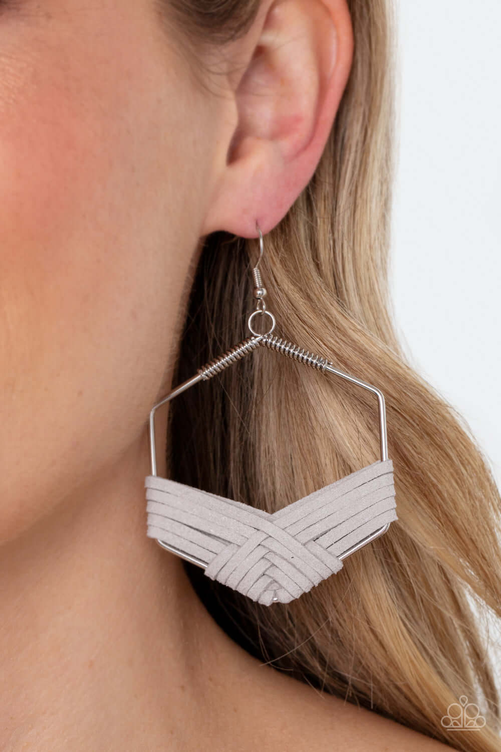 Paparazzi Accessories ❋Suede Solstice - Silver Earrings❋ Flat Rate Ship $4.50❋ - Image #2