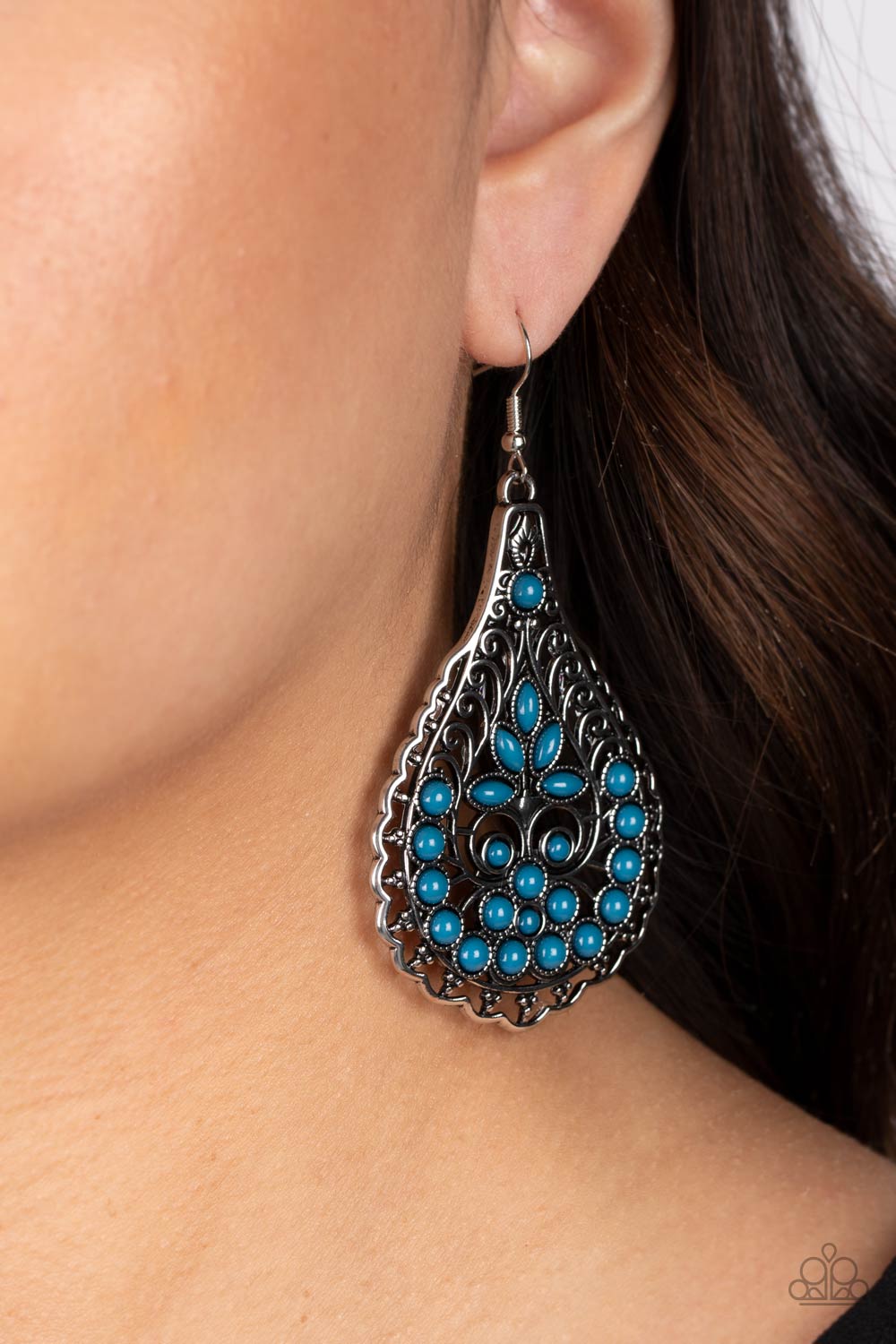 Paparazzi Accessories ❋Botanical Beauty - Blue Earrings❋ Flat Rate Ship $4.50❋ - Image #2